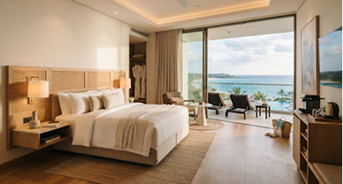 Habitación de hotel con vista al mar